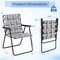 Set of 4 Brown Portable Folding Beach Chair with Steel Frame and Weather-Resistant Webbing for Outdoor Seating